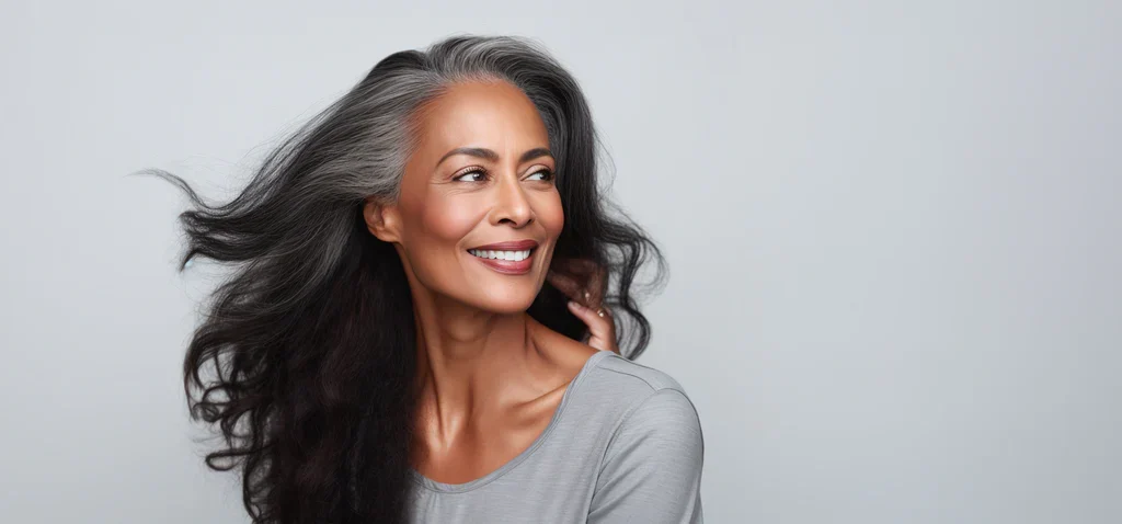 An older black woman with beautiful smile.