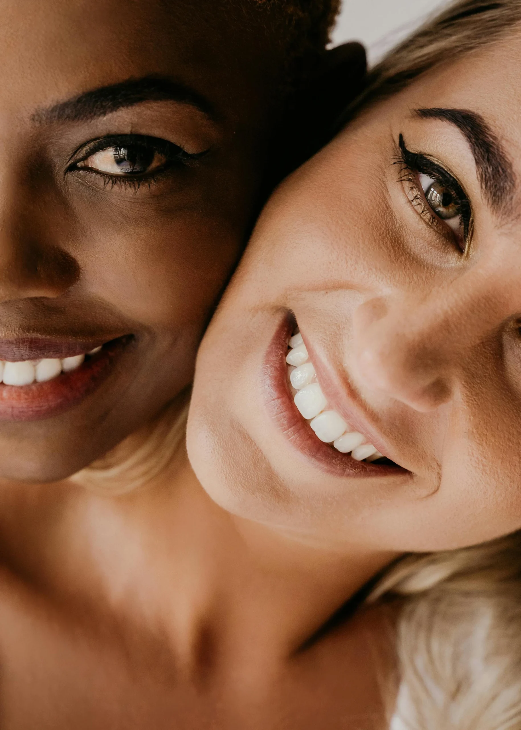 two women smiling
