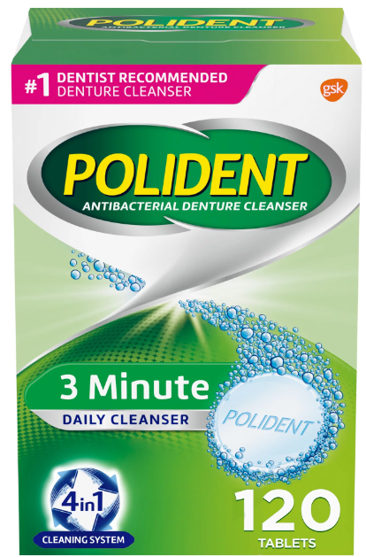 Polident denture cleanser